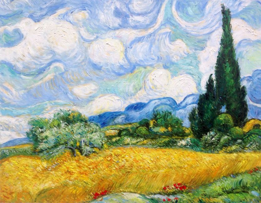 Винсент Ван Гог «Пшеничное поле с кипарисами»
