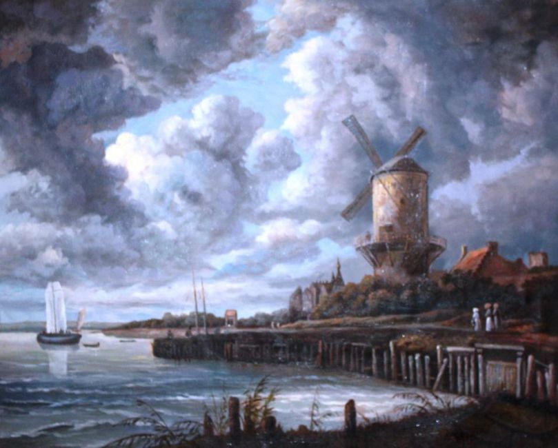 Копия картины Якоба Исакса ван Рейсдала  "Мельница Вейка близ Дурстеде"